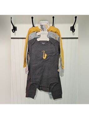 Pekkle Baby Matching Set - Musical Gray and Yellow, New with Tags, Size 24 Month